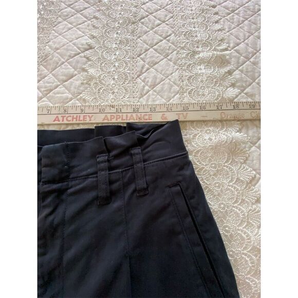 Cremieux Wide-Leg Navy Cropped Pants Paper bag waist Size 4 Casual - Picture 4 of 12